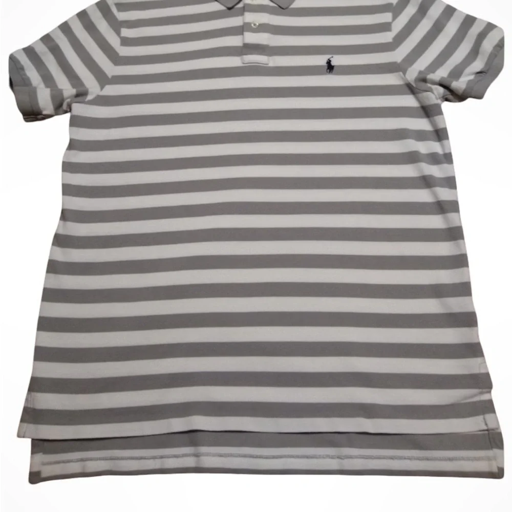 Ralph Lauren Gray Striped Polo Shirt men’s‎ size medium